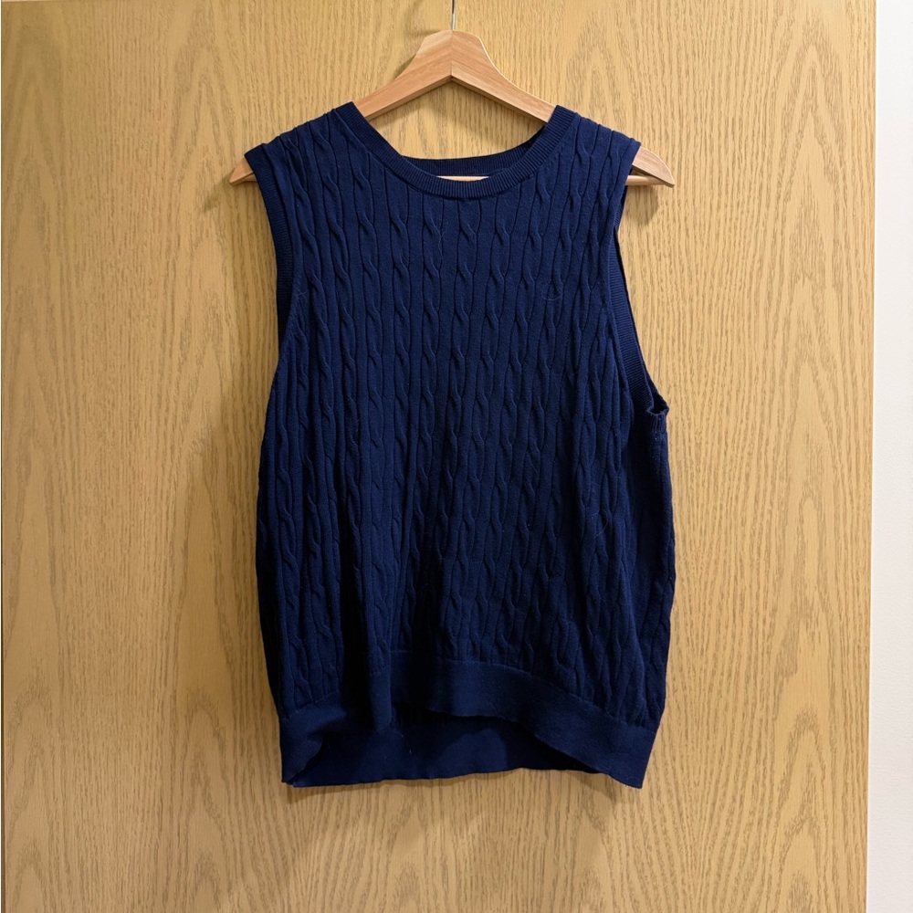 J. Crew Dark Blue Sleeveless Knit Blouse
